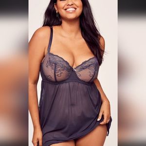 Purple Baby doll Sexy Lingerie Underwire